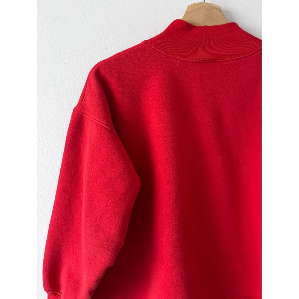 Talbots Vintage Fair Isle Mock Neck 3/4 Sleeve Sweater Red Cotton size medium - Picture 8 of 16